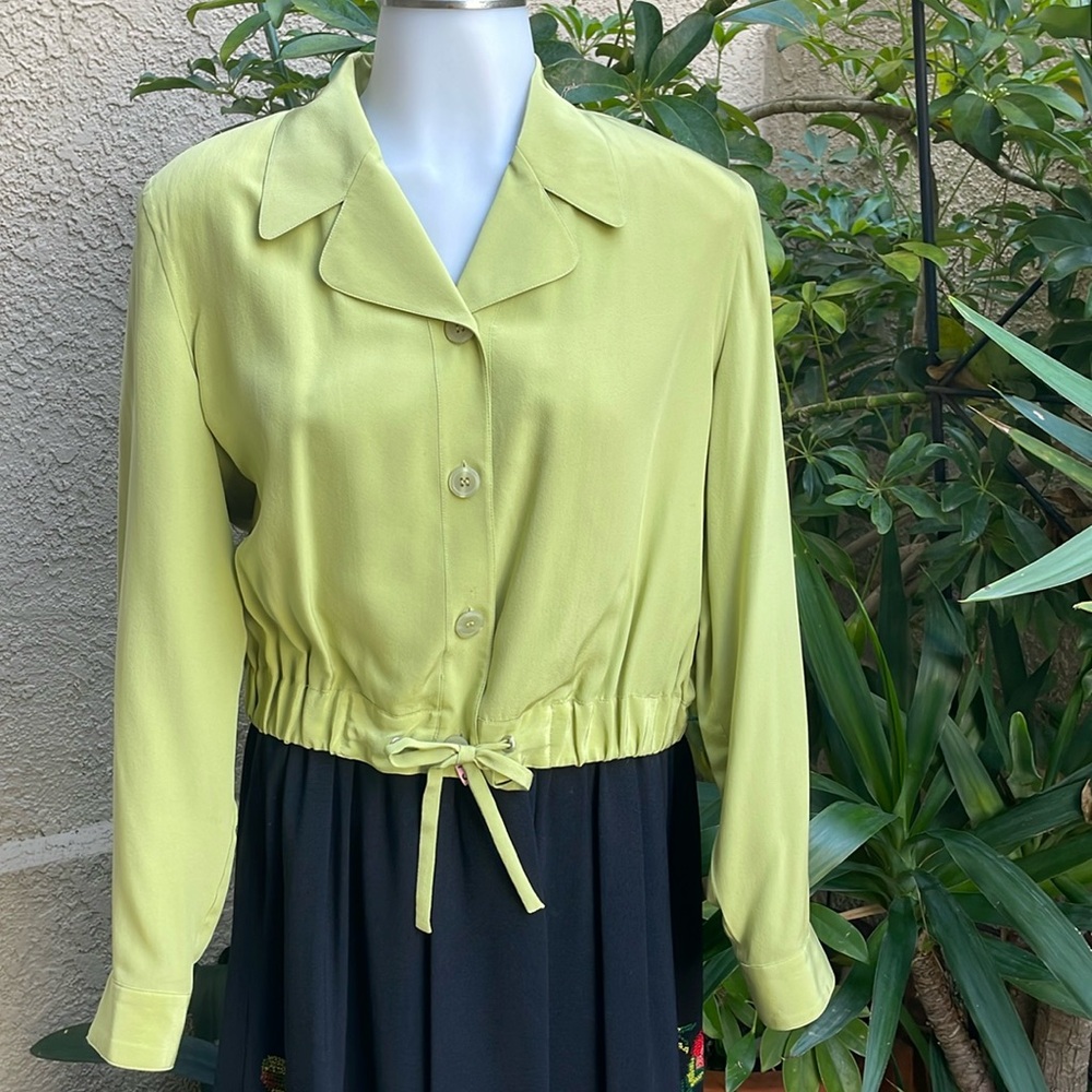 Vintage 70’s olive green Studio G silk jacket